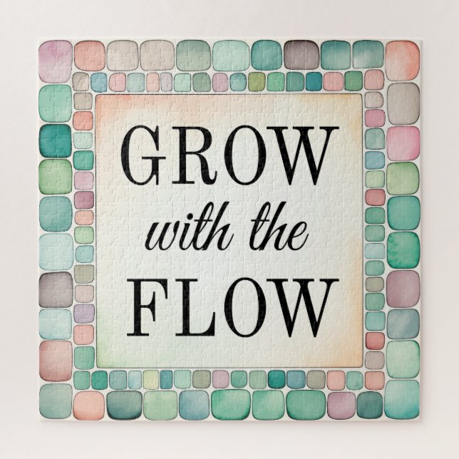 Puzzle Grow With the Flow Inspirational Quote (Vertical)