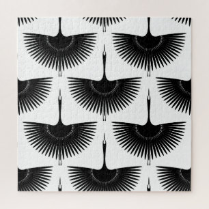 Puzzle Grue gracieuse : Motif d'oiseaux orientaux