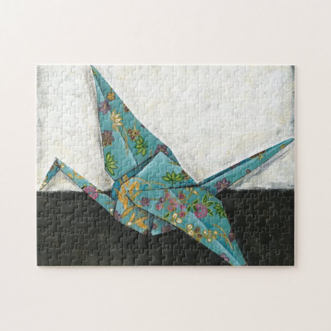 Puzzle Grue Origami aux motifs floraux (Horizontal)
