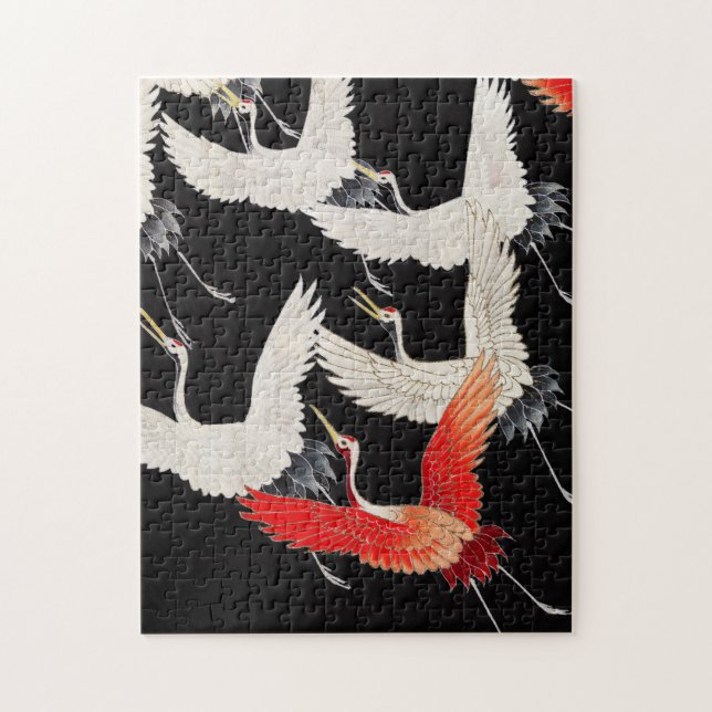 Puzzle Grues volantes : Japonais Bird Kimono Art (Vertical)