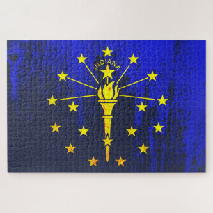 Puzzle Grunge du drapeau de l'État de l'Indiana