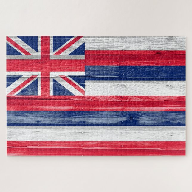 Puzzle Grunge du drapeau de l'État d'Hawaii (Horizontal)