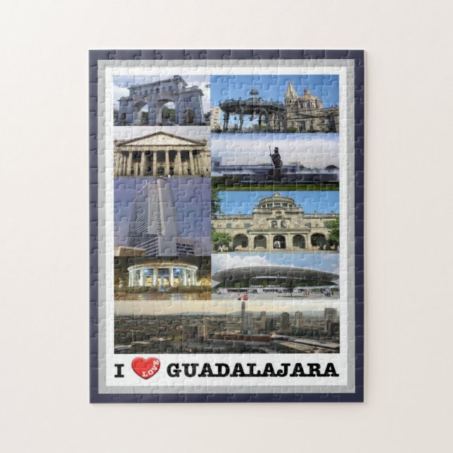 Puzzle Guadalajara - Mexique - I Love - (Vertical)