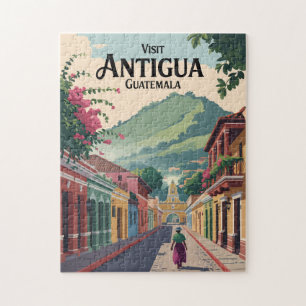 Puzzle Guatemala Antigua Illustration Voyage Art Vintage