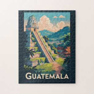 Puzzle Guatemala Tikal National Park Illustration Voyage