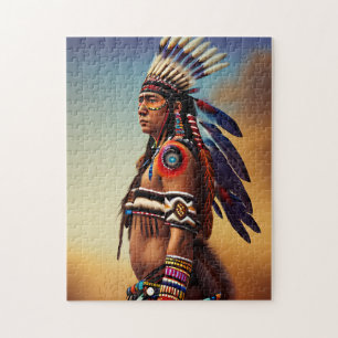 Puzzle Guerrier amérindien unique