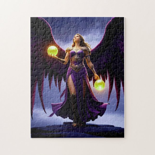 Puzzle Guerrier d'ange avec des orbes brillantes (Vertical)