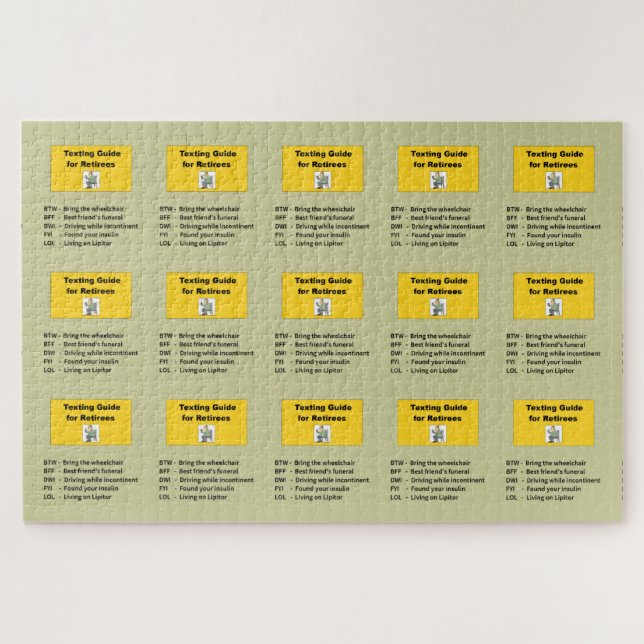 Puzzle Guide de service de mini-messages pour des (Horizontal)