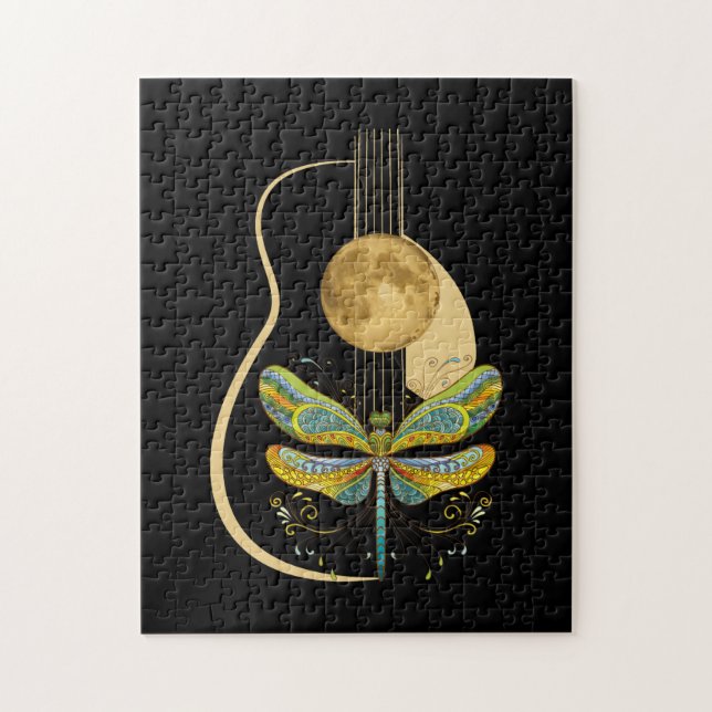 Puzzle Guitare acoustique Musique des libellules artistiq (Vertical)