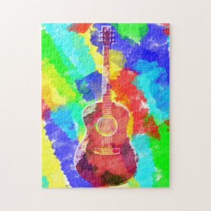 Puzzle Guitare aquarelle
