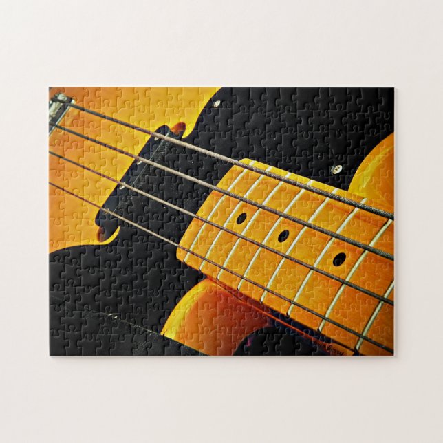 Puzzle Guitare basse jaune (Horizontal)