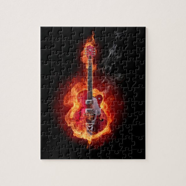 Puzzle Guitare flamboyante (Vertical)