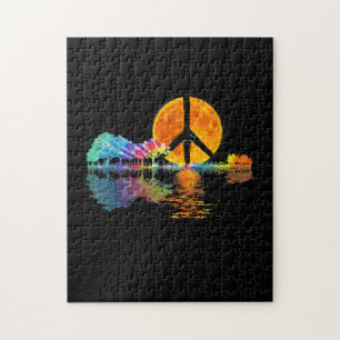 Puzzle Guitare Guitare Lac Shadow Peace Love Guitare