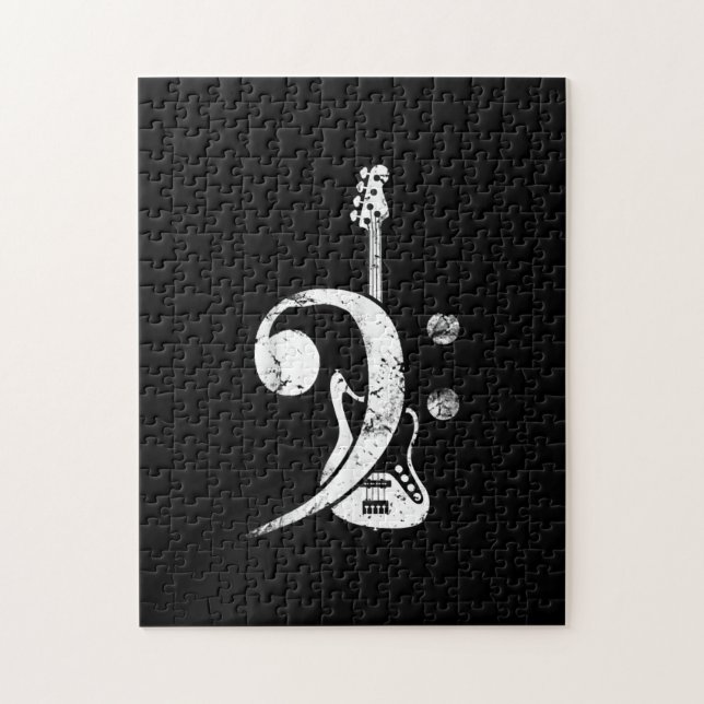 Puzzle Guitare Lover | Bass Clef Bass Guitare (Vertical)