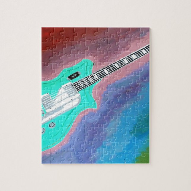 Puzzle Guitare verte (Vertical)
