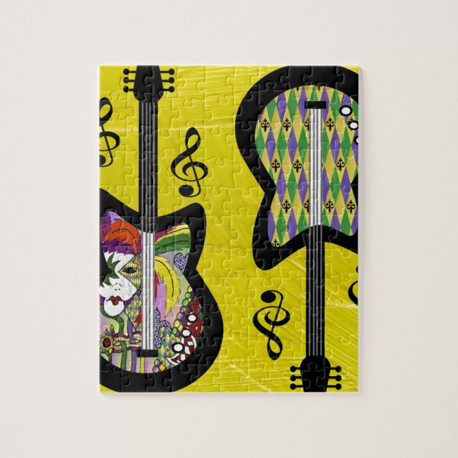 Puzzle Guitares colorées Mardi Gras (Vertical)