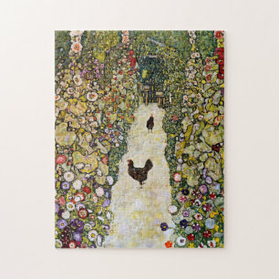 Puzzle Gustav Klimt - Allée de jardin avec des poules