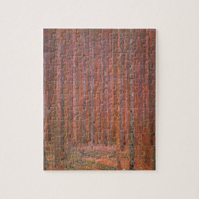 Puzzle Gustav Klimt Fir Forêt Tannenwald Arbres rouges (Vertical)
