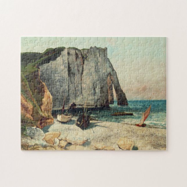 Puzzle Gustave Courbet | les falaises d'Etretat, le port (Horizontal)