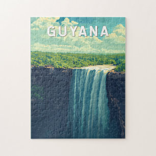 Puzzle Guyana Illustration Travel Art Vintage