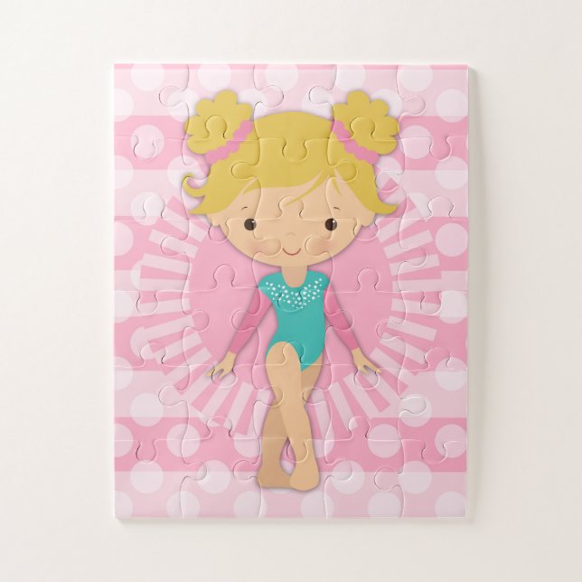Puzzle Gymnaste Cute Pink Aqua Blonde (Vertical)