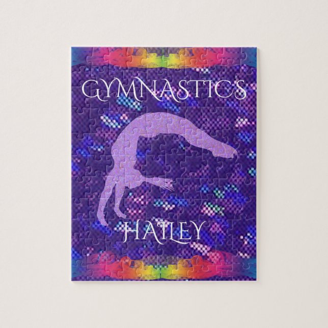 Puzzle "GYMNASTICS" avec nom personnalisé. (Vertical)
