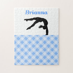 Puzzle Gymnastique Fille Blissful en Bleu Personnalisé
