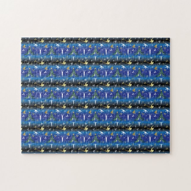Puzzle Gymnastique masculine Snowflake sapin de Noël (Horizontal)