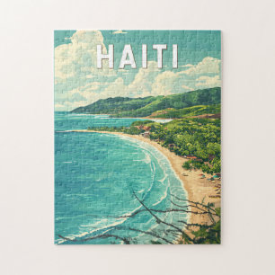 Puzzle Haïti Illustration Voyage Art Vintage