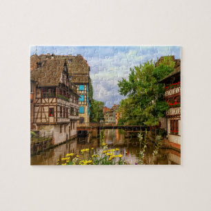 Puzzle half-timbered houses in Petite France, Strasbourg,