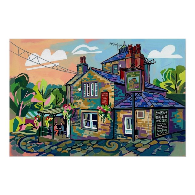 Puzzle Hall Inn, Sowerby Bridge Art Print (Front)