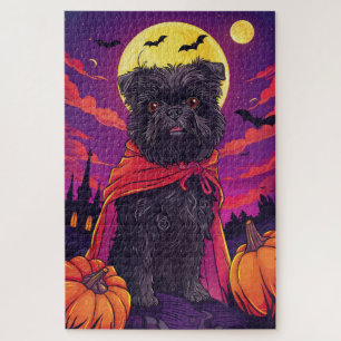 Puzzle Halloween Affenpinscher Vampire Citrouilles effroi