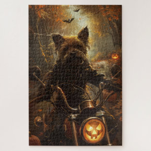 Puzzle Halloween australienne à cheval Terrier