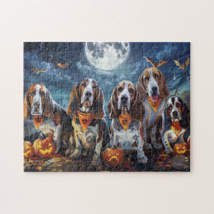 Puzzle Halloween Basset Hound Éffrayant