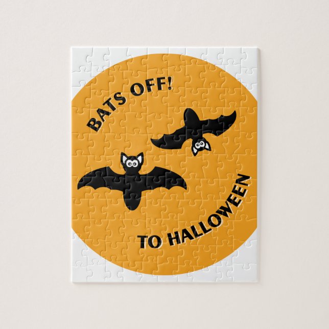 Puzzle Halloween Bats Orange (Vertical)