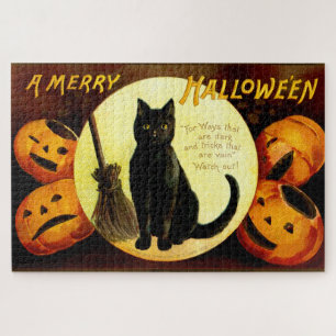 Puzzle Halloween chat vintage