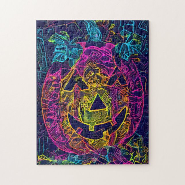 Puzzle Halloween citrouille effrayant photo amusant (Vertical)