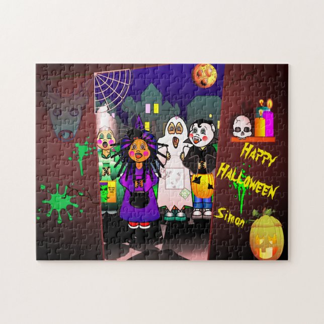 Puzzle Halloween Enfants Tick Ou Traite (Horizontal)