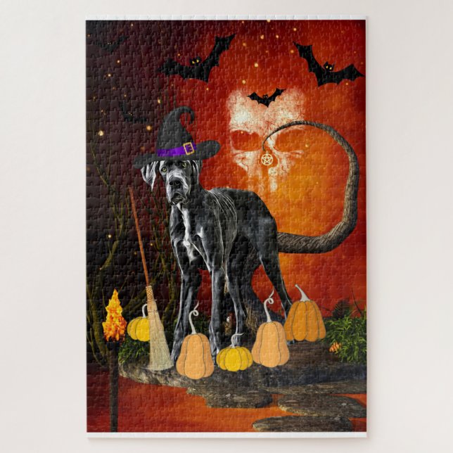Puzzle Halloween Grand Dane Chien (Vertical)