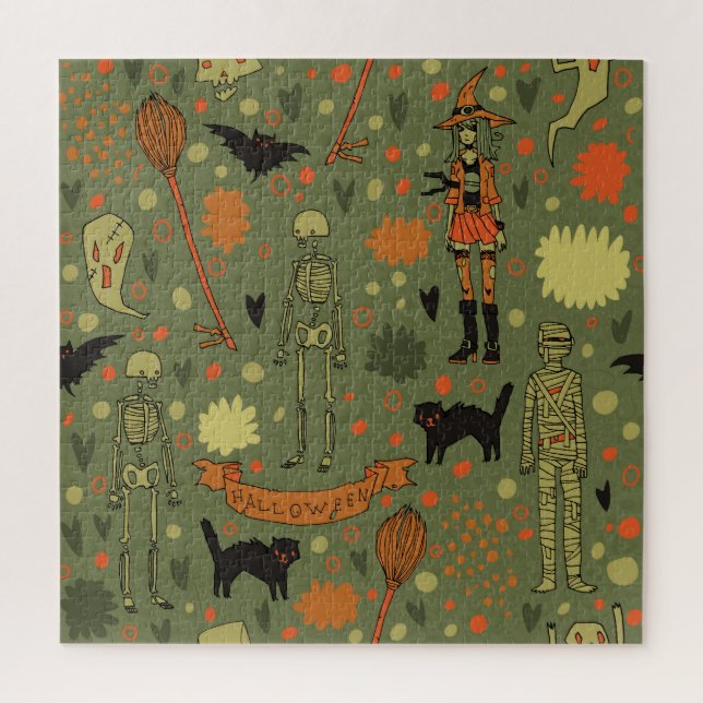 Puzzle Halloween Haunt : Mélange Vintage Éffrayant (Vertical)