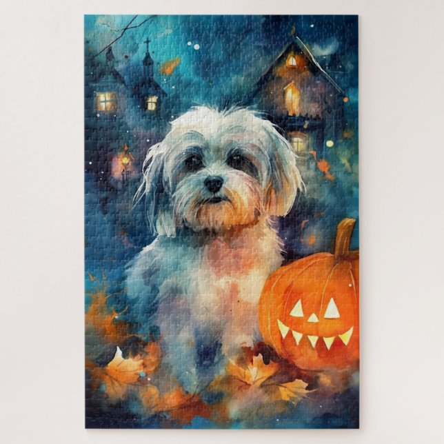 Puzzle Halloween Havanais avec la peur Citrouille (Vertical)