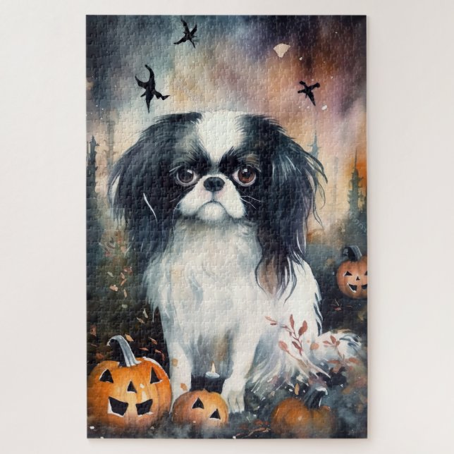Puzzle Halloween japonais chinois avec la peur Citrouille (Vertical)