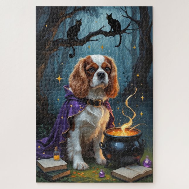 Puzzle Halloween lunique Cavalier King Charles Spaniel (Vertical)