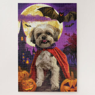 Puzzle Halloween Malti Tzu Vampire Citrouilles effroi