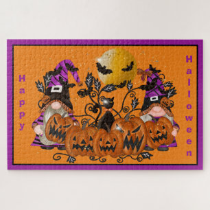 Puzzle Halloween Orange Gnome tendance