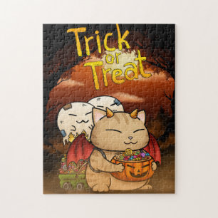 Puzzle Halloween Petit Diable Chat
