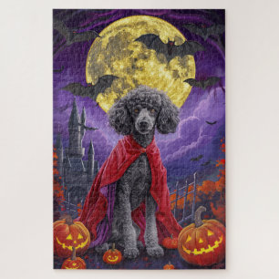 Puzzle Halloween Poodle Vampire Citrouilles peur