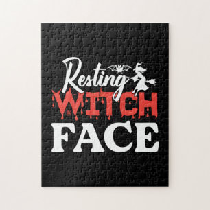 Puzzle Halloween Resting Witch Facce Birthday