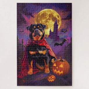 Puzzle Halloween Rottweiler Vampire Citrouilles effroi