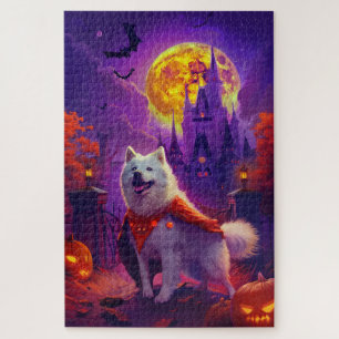 Puzzle Halloween Samoyed Vampire Citrouilles peur